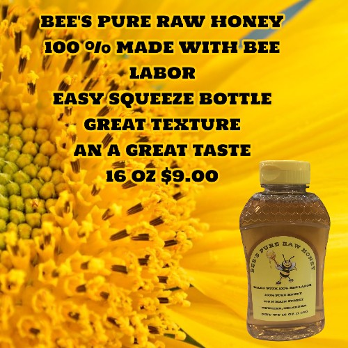 BEE'S PURE(RAW) HONEY 16 OZ.