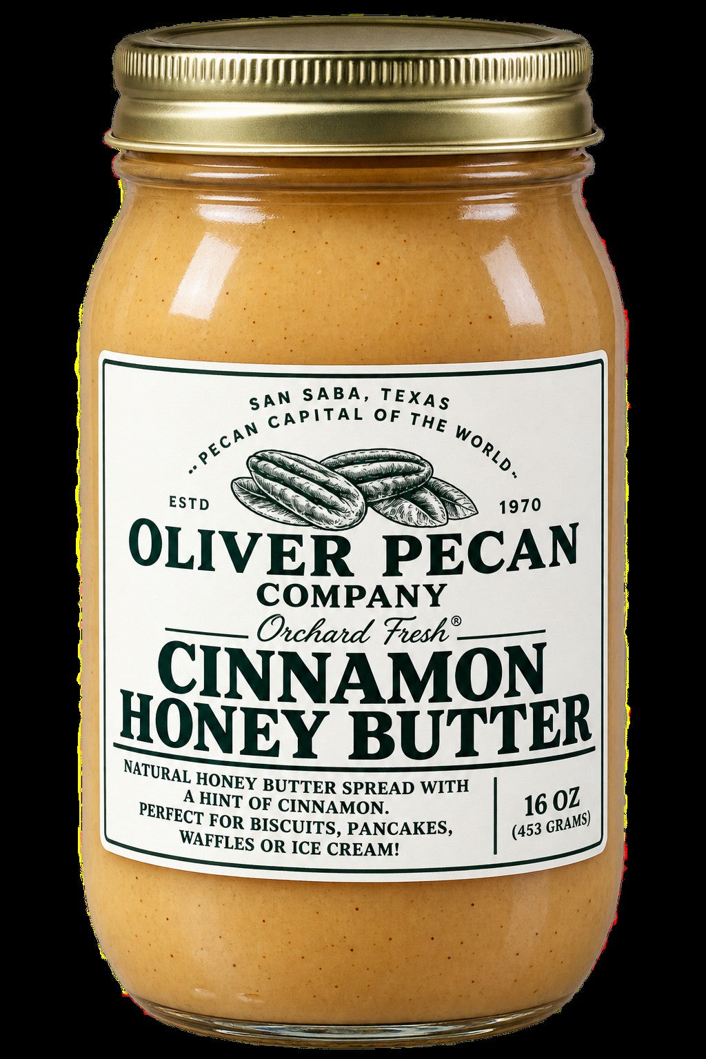 OLIVER PECAN--CINNAMON HONEY BUTTER 16 OZ