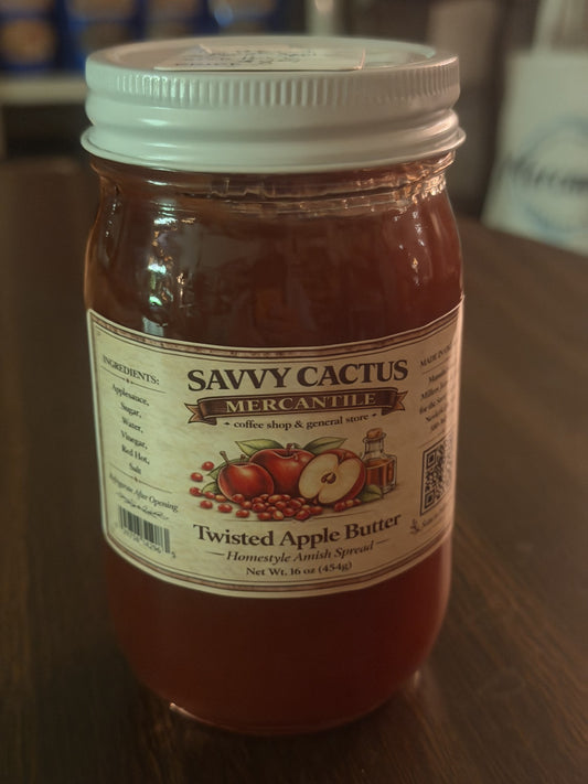 SAVVY CACTUS TWISTED APPLE BUTER JAM 16 OZ,