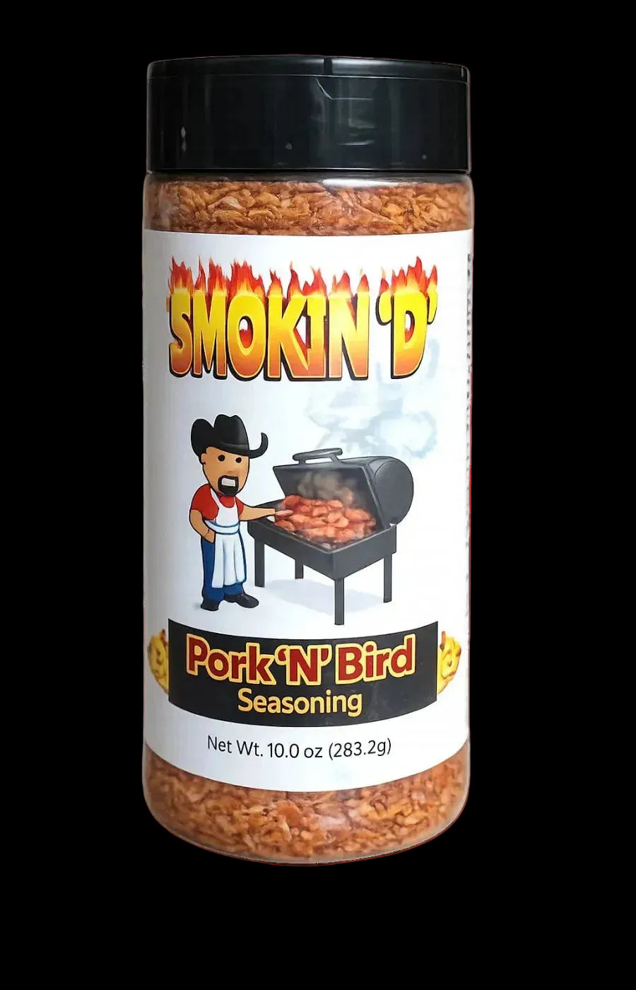 Smokin 'D' Pork-N-Bird meat seasoning.