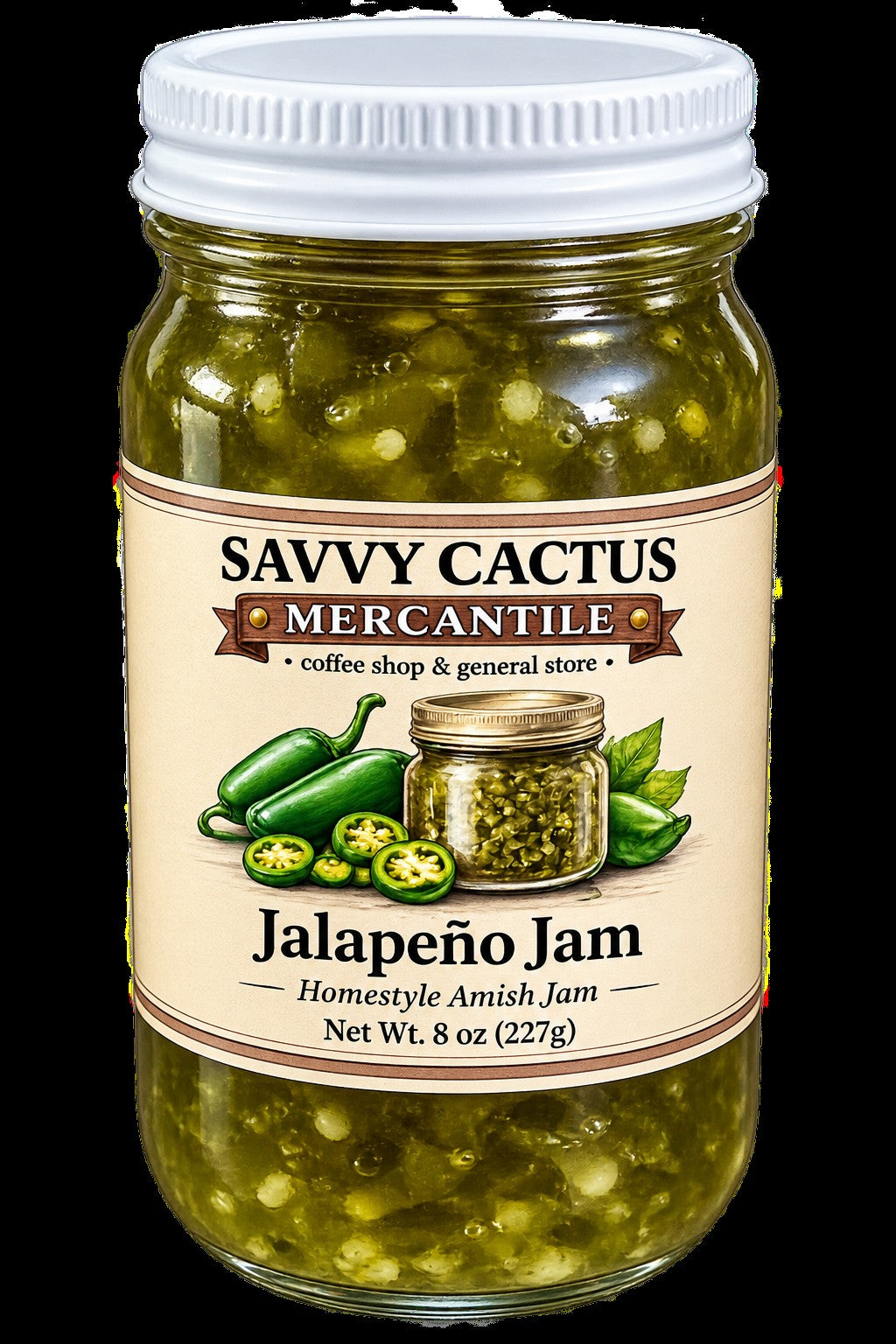 SAVVY CACTUS JALAPENO JAM 8 OZ.