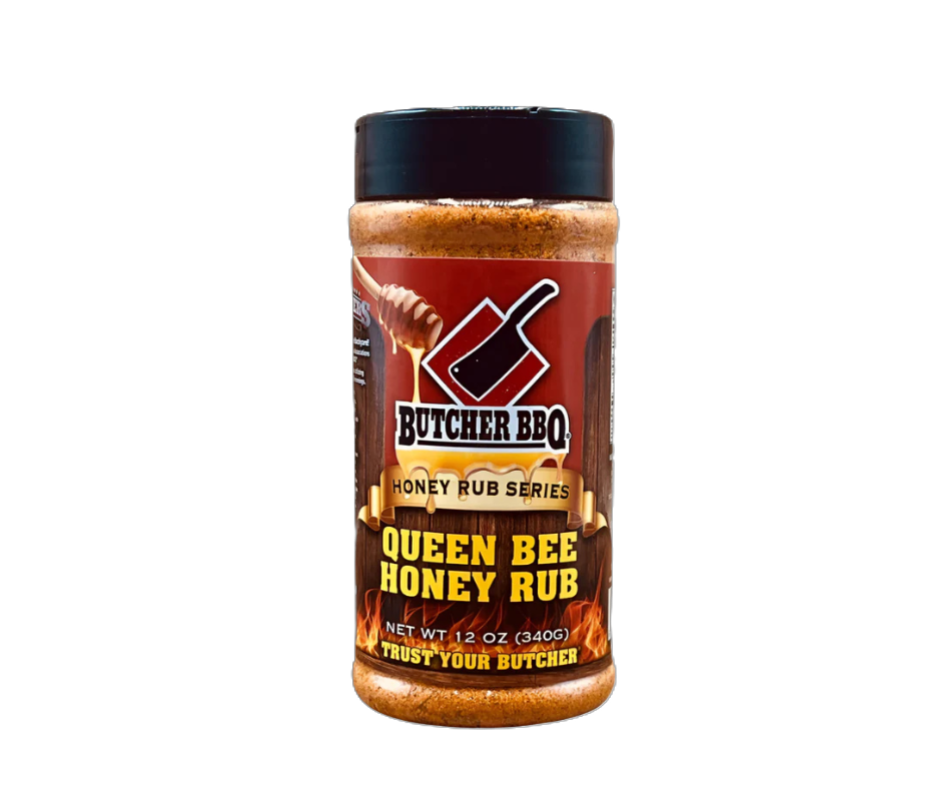 BUTCHER BBQ QUEEN BEE HONEY RUB "THE ORIGINAL" DRY RUB  12 OZ BUTCHER 305
