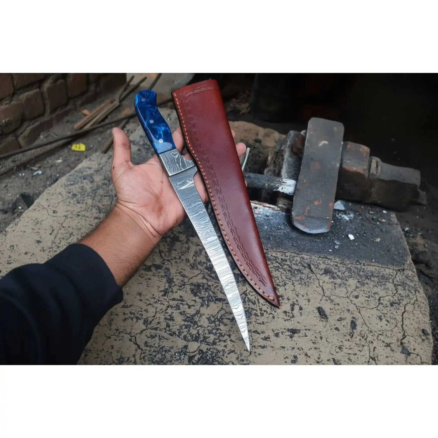 Hand-Forged Damascus Steel Fillet Knife-8 Inch Fi